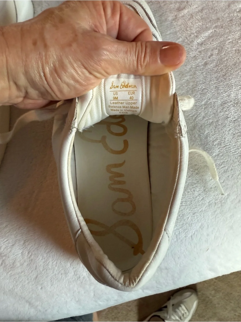 Sam Edelman White Leather Low-Top Sneakers